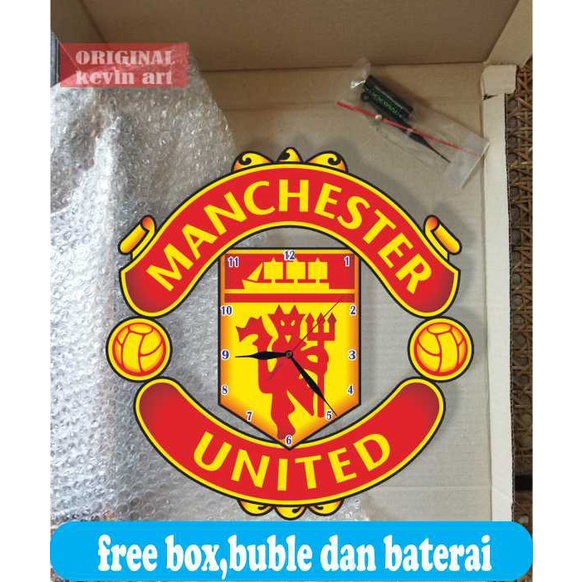 JAM DINDING UNIK LOGO MANCHESTER UNITED GRATIS HIASAN DINDING PAJANGAN DINDING DEKORASI DINDING KAMAR TIDUR POSTER DINDING KOLEKSI KLUB MANCHESTER UNITED RED DEVIL HOBI AKSESORIS KAMAR TIDUR MINIMALIS UNIK KEREN TERLARIS PALING BARU ARTISTIK MODERN MEWAH