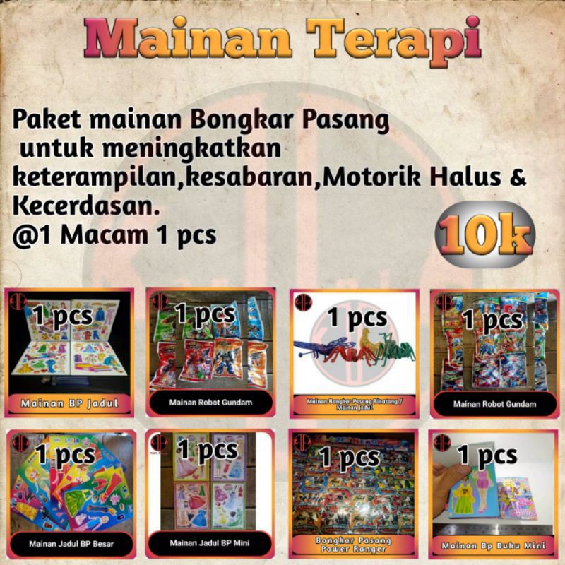 Mainan Terapi Paket Mainan Bongkar Pasang