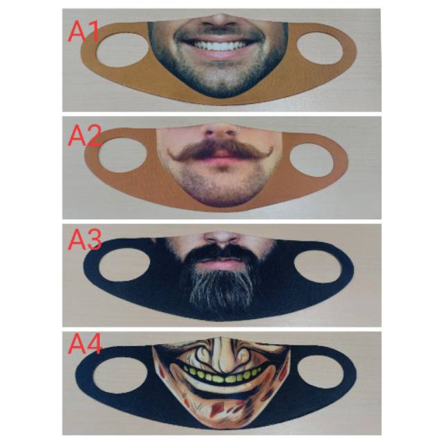 2PCS MASKER SCUBA MOTIF WAJAH - DEWASA