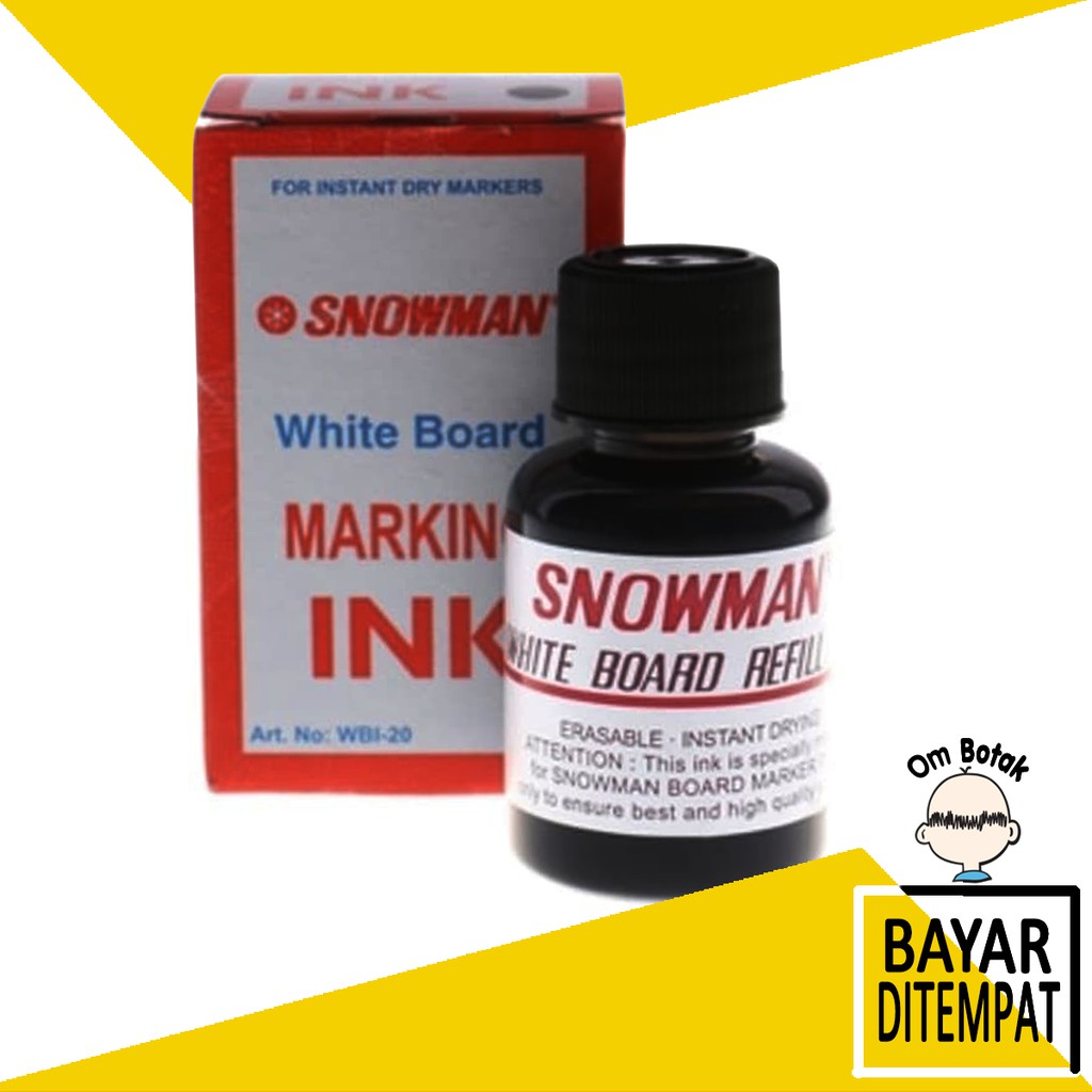 

NazlaStore ISI REFILL SNOWMAN SPIDOL HITAM WHITE BOARD Tinta non-permanent BG 12