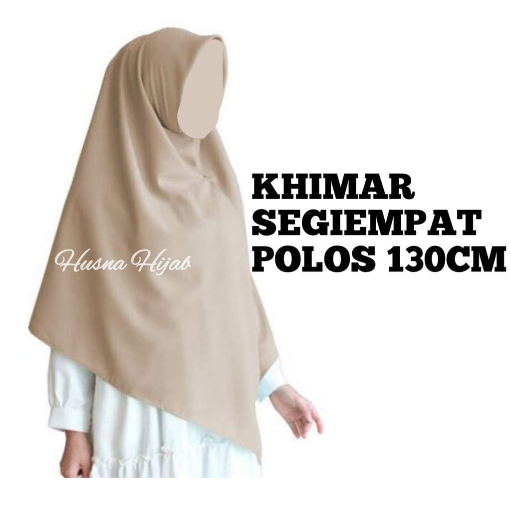 [BRAND HUSNA HIJAB] Khimar Segi Empat Wolfis 130cm / Kerudung Polos