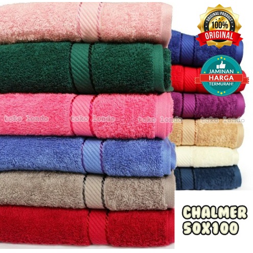 Handuk Mandi CHALMER tanggung uk 50 50x100 cm Handuk Mandi Premium White Bath Towel Handuk Putih Hotel