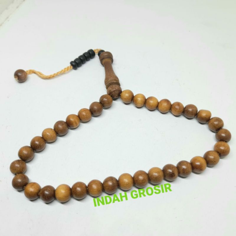 GROSIR TASBIH KAYU SETIGI CENDANA 8MM 33BUTIR NATURAL