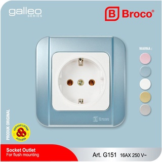 Broco Stop Kontak Biru Galleo G151-54S Blue Arde Socket