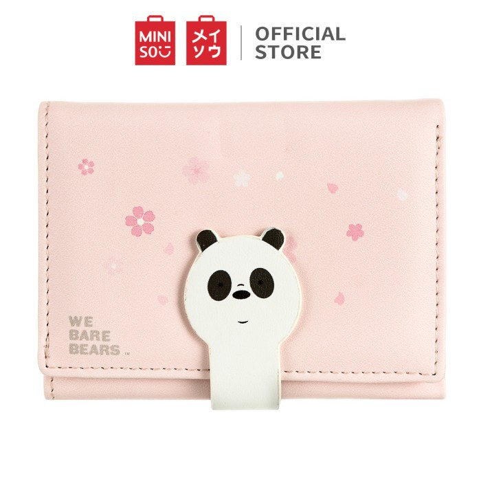 MINISO Dompet Wanita Kecil Lipat 3Kali Tas Mini Pendek Kulit Resleting - Panda Murah