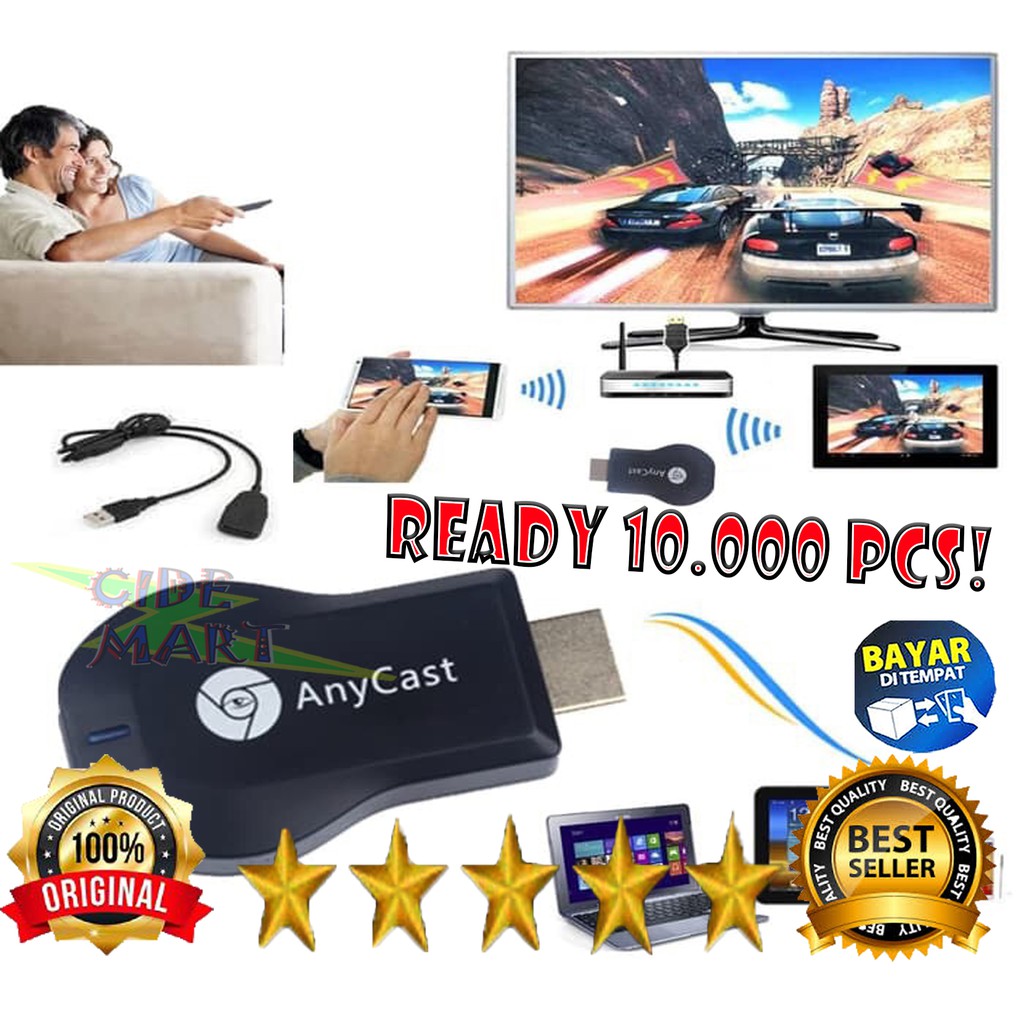 [HARGA PABRIK] ANYCAST HDMI DONGLE WIRELESS WIFI / HDMI M2 PLUS / MIRACAST / EZCAST