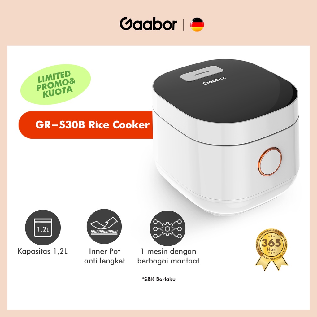 Jual Gaabor Rice Cooker 1,2 L Low Watt Penanak Nasi 34 Porsi Alat