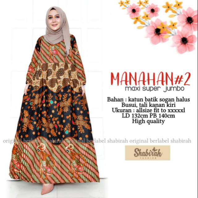 GAMIS BATIK KATUN SUPER JUMBO