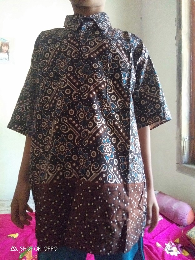 Couple Batik Keluarga Sarimbit Gamis Familly Set Hrb026 Sogan Lawasan Batik Putra Hadi