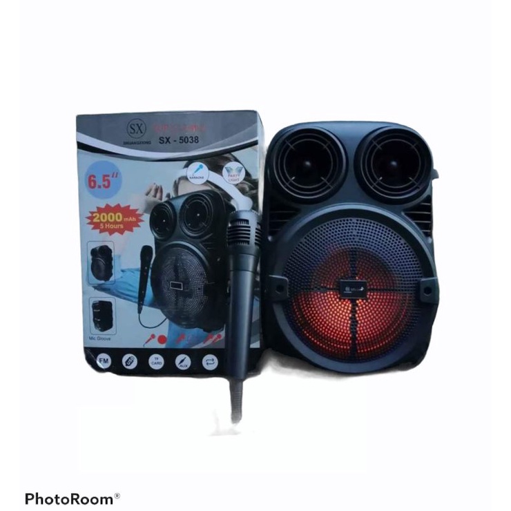 PROMO SPEAKER BLUETOOTH TERBARU 6'5 INCH SX-5038 PLUS MIC KARAOKE