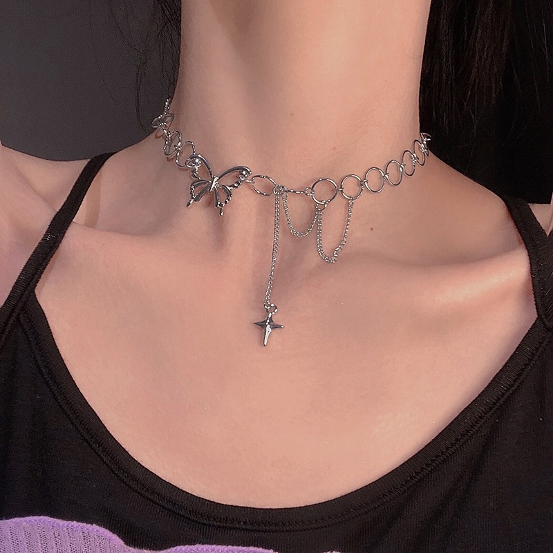 2021 baru kalung kupu-kupu untuk wanita personalized klavikula rantai ins gaya dingin kalung trendi