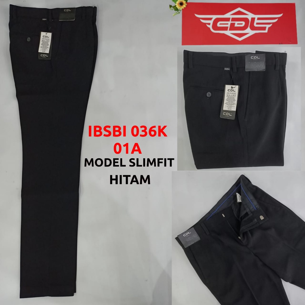 gof CDL (CARDINAL) CELANA FORMAL HITAM Pakaian Pria Celana Panjang Katun Chinos Stretch Slimfit Original