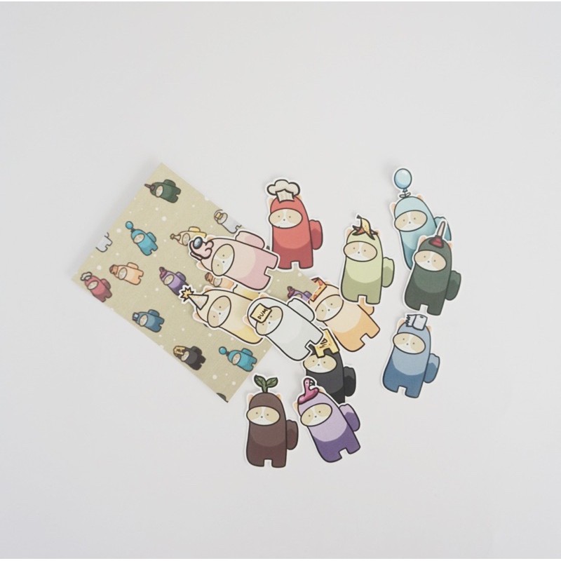 

among us corgi sticker set (bullet journal design sticker/planner stiker lucu)