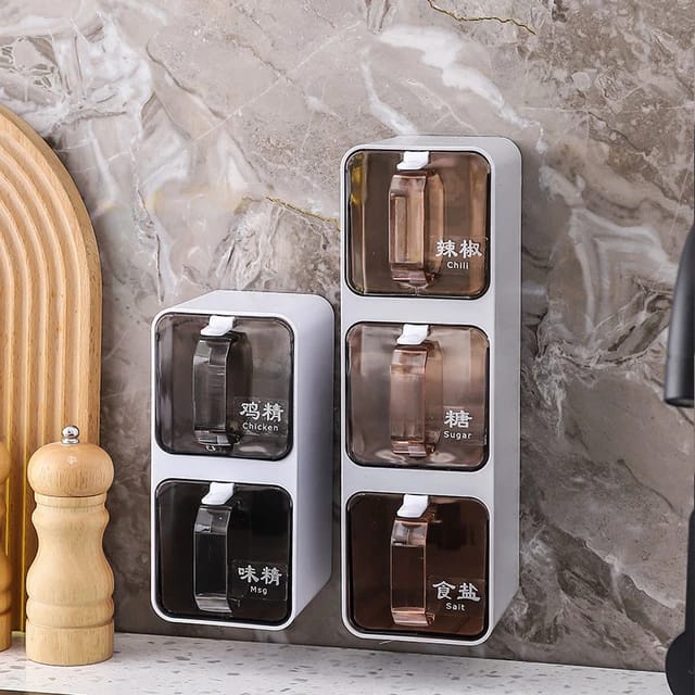 Rak Bumbu Set Tempel Minimalis Spice Bottle Storage Rack