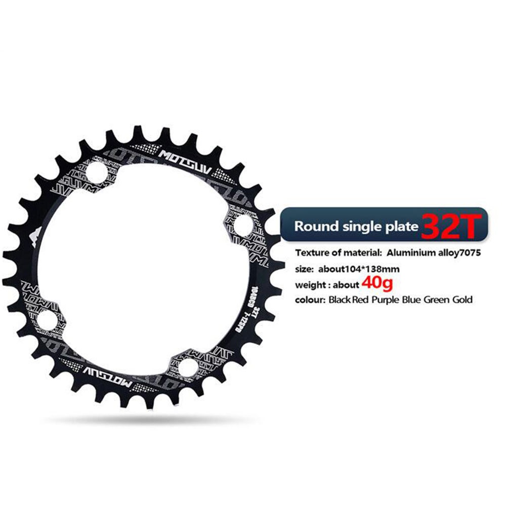 MOTSUV Gigi Sprocket Sepeda Aluminium Round 32T - 104BCD - Black