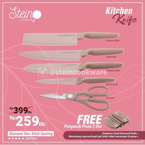 STEIN Cookware Stainless Knife Set / Pisau Set STEIN