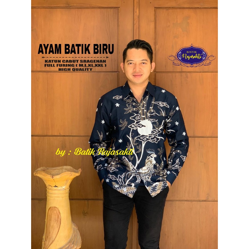 AYAM BATIK DONGKER Kemeja Batik Pria Full Furing Katun Sragenan