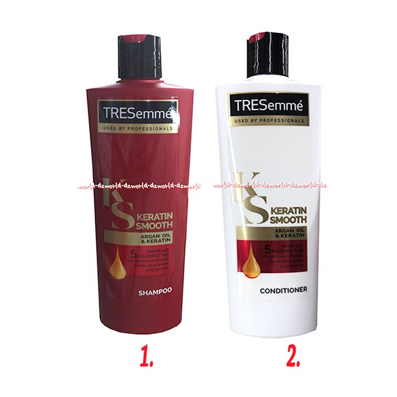 Tresemme Keratin Smooth 340ml Shampoo Conditioner treseme konditioner maroon