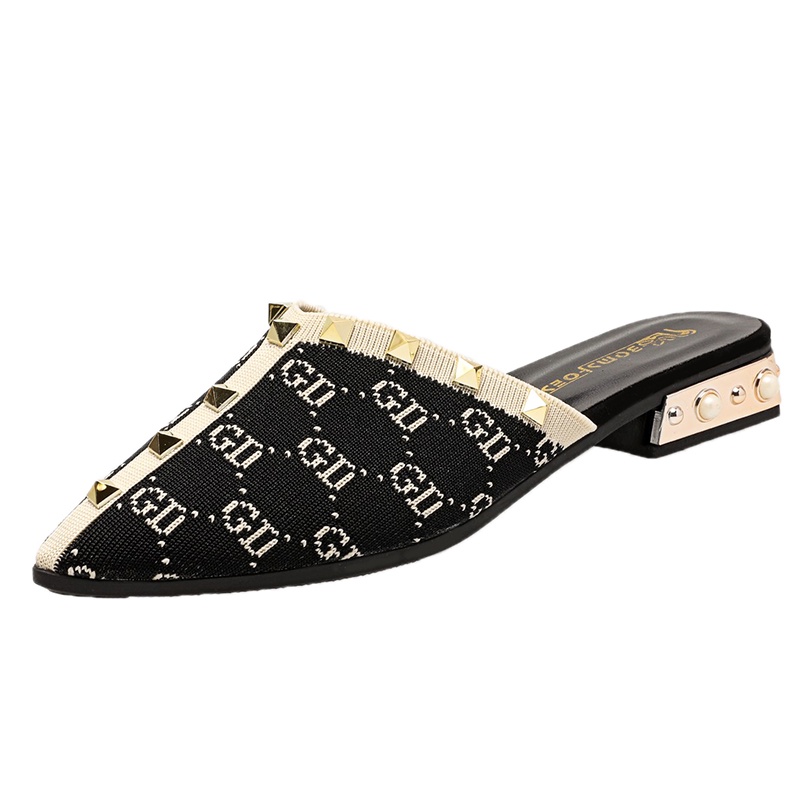 cind 5051, sandal import fashion sandal flat model terbaru dan terkiniian cantik-black