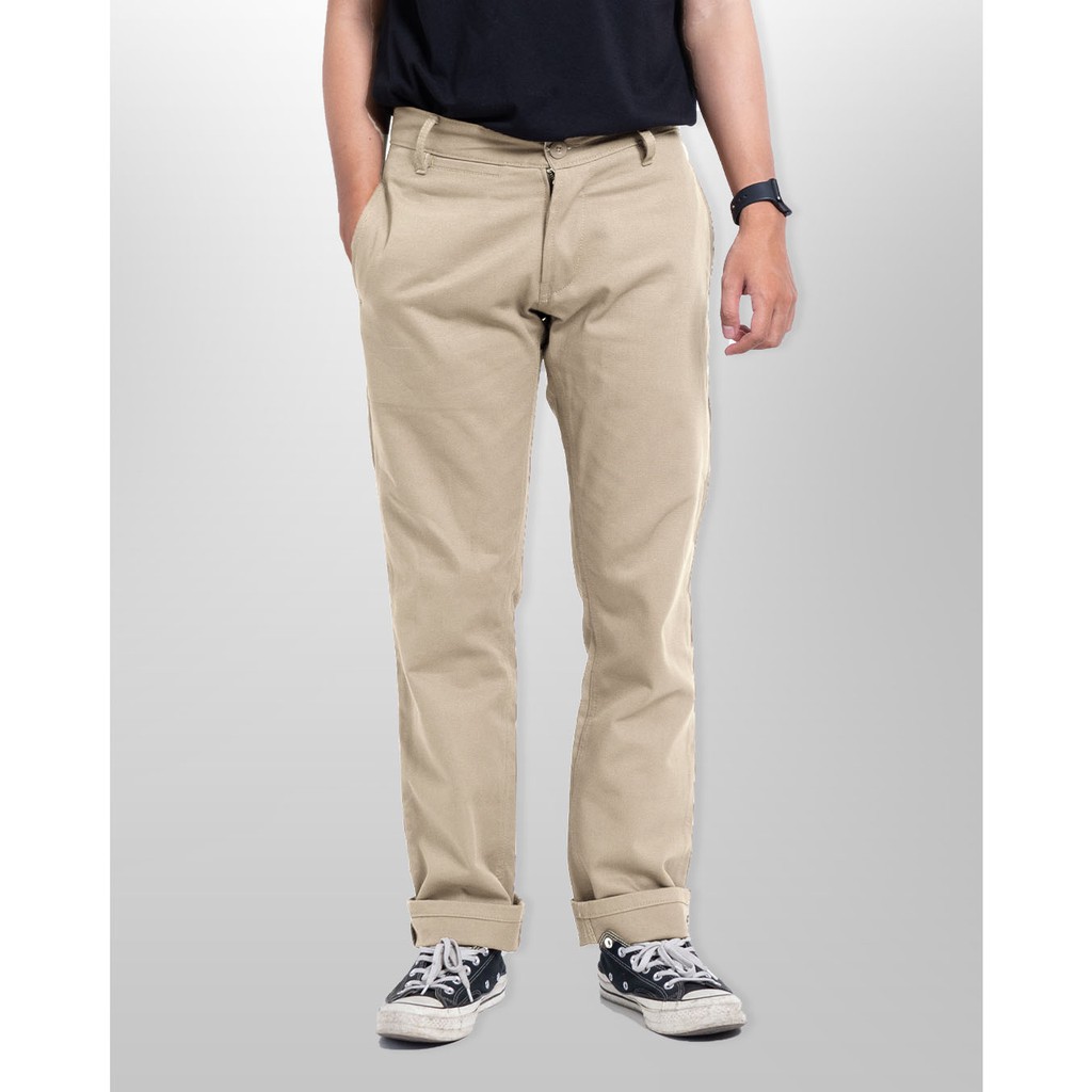 Morgen Slim Straight Chino Pants - Cream