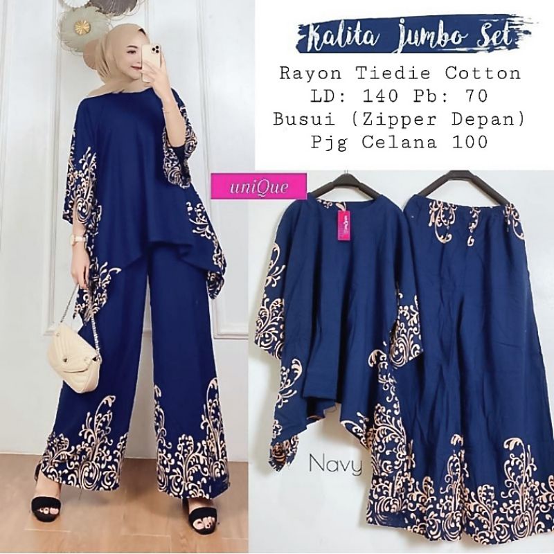 SETELAN JUMBO WAKA PREMIUM ONE SET RAYON TERBARU PIYAMA MURAH SET WANITA MOTIF BATIK