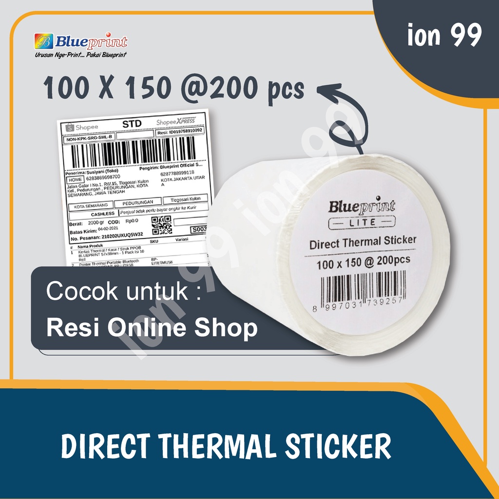 

Thermal Sticker Label Resi 100x150 mm 200 pcs