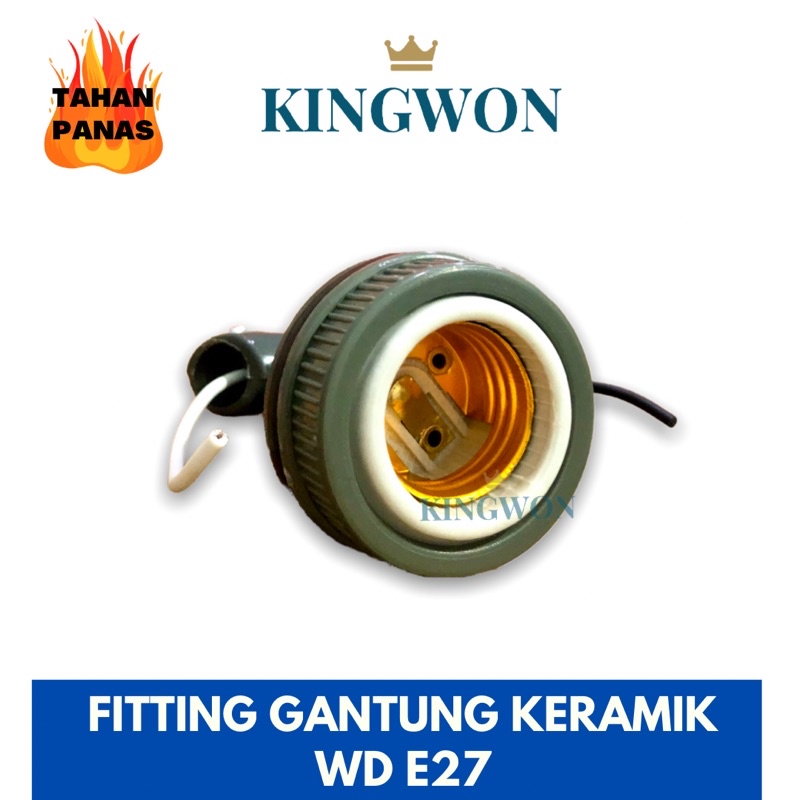 FITTING GANTUNG KERAMIK WD / FITTING LAMPU WD E27 TAHAN PANAS FITTING WD FITTING LAMPU JALAN