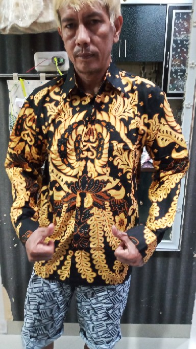 Batik Couple Keluarga Sania Ruffle Terbaru Motif Gurita Kuning Eklusiv Bisa Pisah