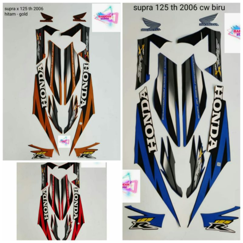 Striping body motor honda supra x 125 th 2006