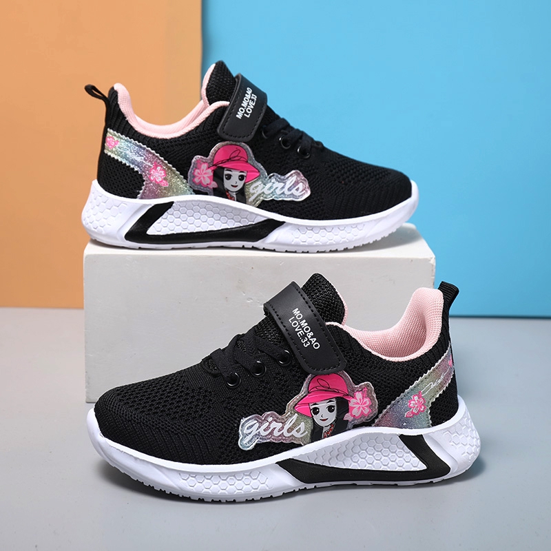 Trendy New Girls Flying Woven Mesh Casual Breathable Sports Shoes