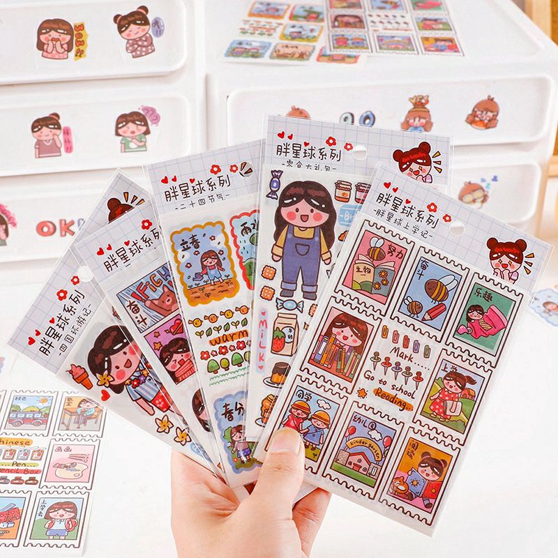 

4pcs girl character sticker