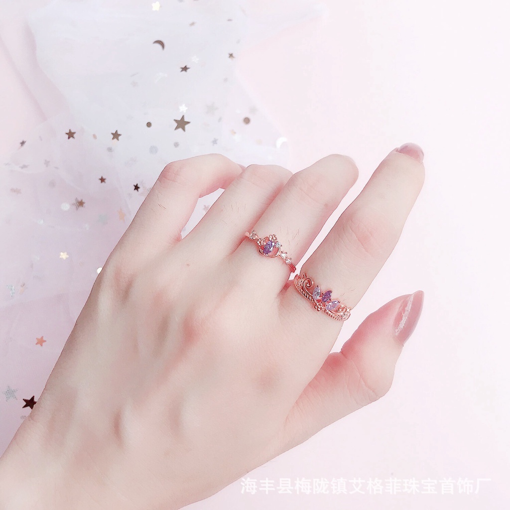 Cincin Jari Telunjuk Desain Hati Gaya Korea Untuk Wanita