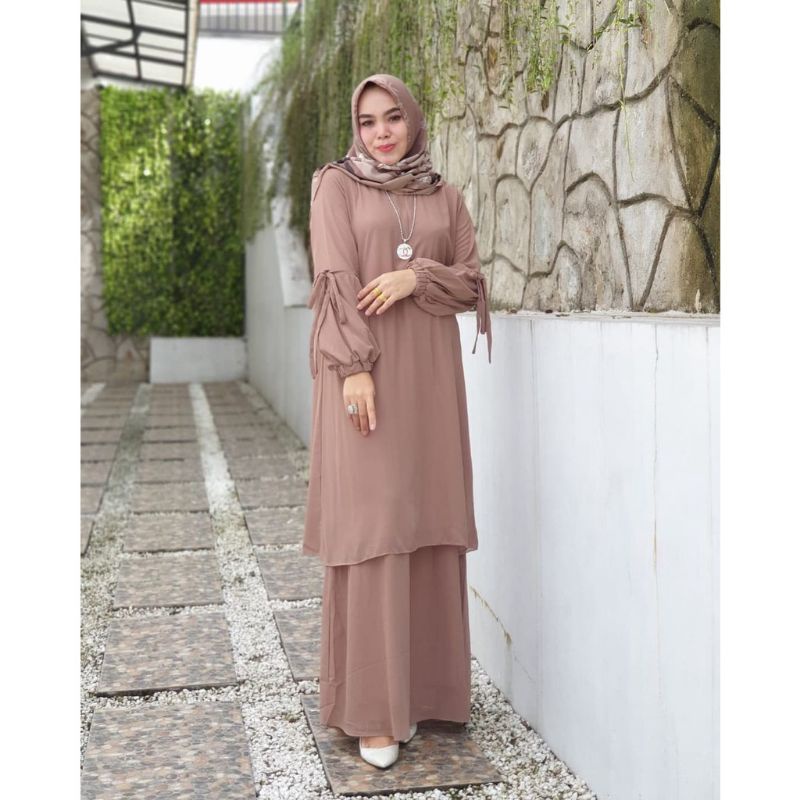 Sinta Set/Original/ Setelan Gamis Ceruty Babydoll | Fashion Wanita Muslim