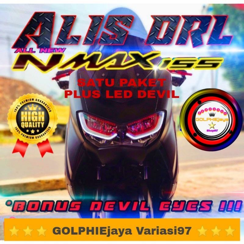 PAKET LAMPU ALIS NMAX ALL NEW BONUS DEVIL EYES KANAN KIRI /LAMPU ALIS NMAX  2021 FREE DEMON EYES