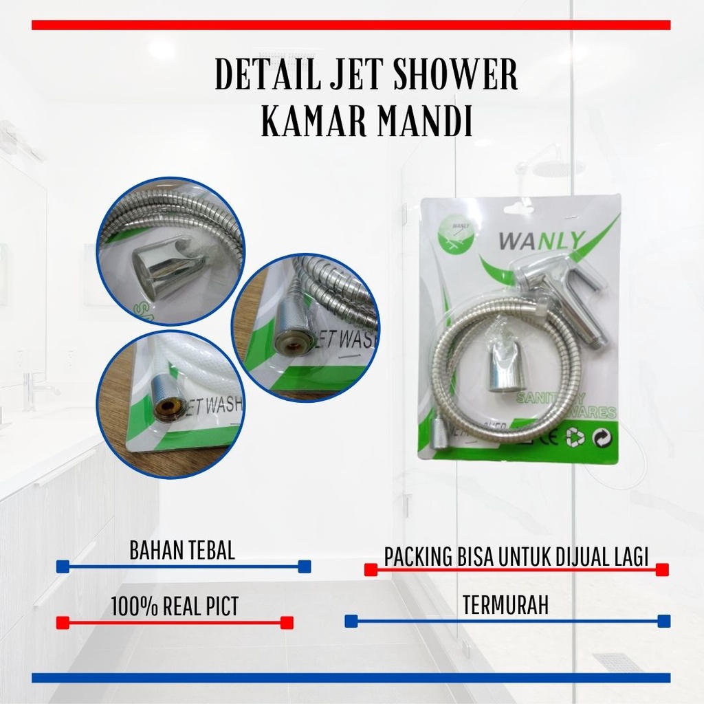 JET SHOWER CLOSED CEBOK WC SEMPROTAN DUDUK KAMAR MANDI PUTIH/CROME WANLY