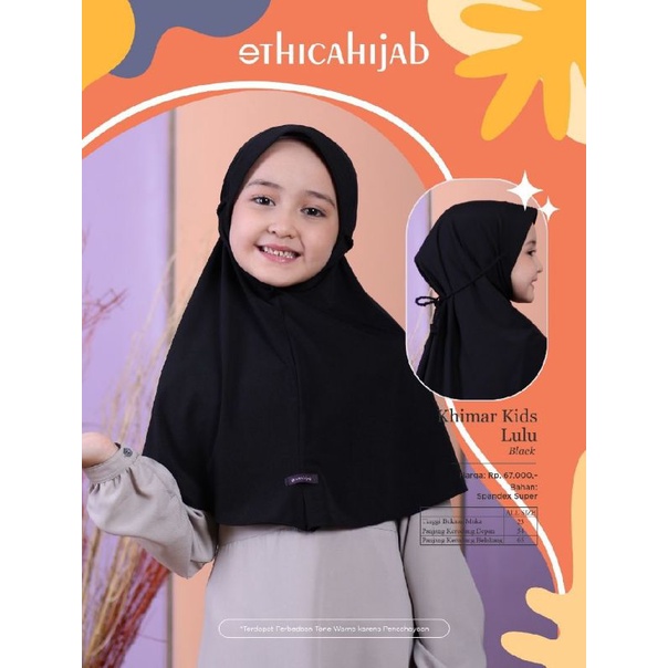 [READY] ETHICA KHIMAR KIDS LULU BLACK BLUE DUSTY PINK DLL