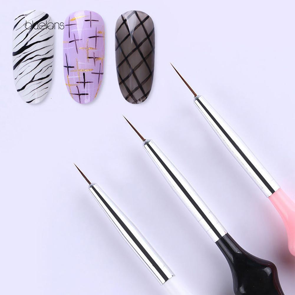 

Murah [Bayar Di Tempat]EYe3Pcs Handle Painting Drawing Line Nail Art Brush Pen DIY Manicure