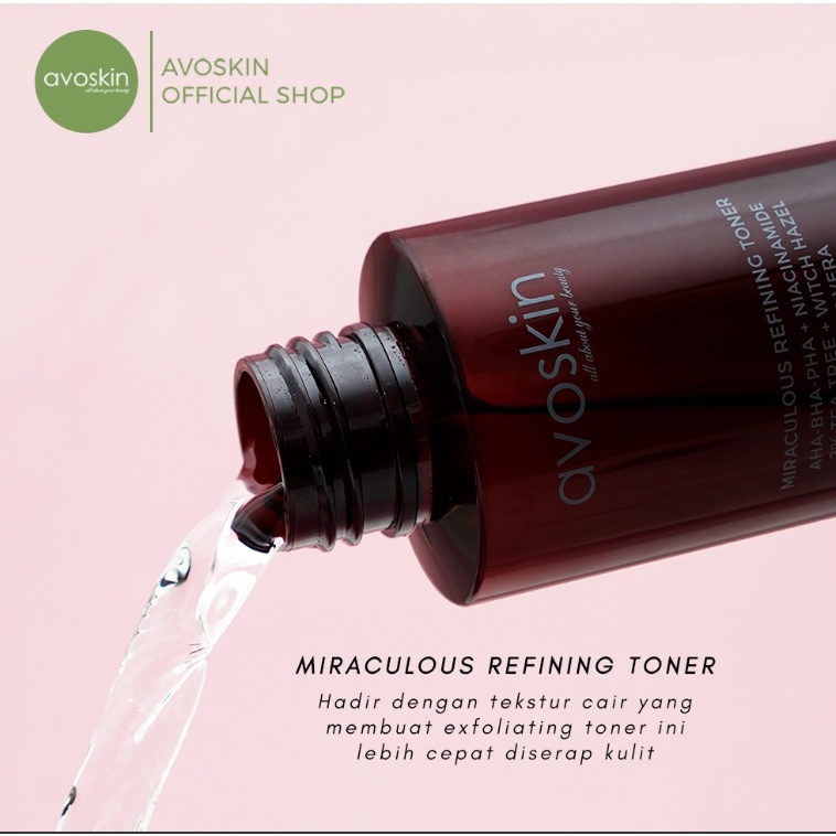 AVOSKIN Miraculous Refining Toner 100ml Refining Serum 30ml || Refining Serum Anniversary Edition 30ml