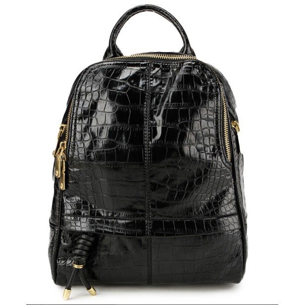 HUER Obery Croc Embossed Backpack(9516-003)Black