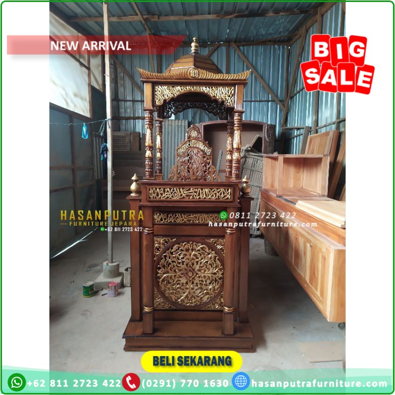 Mimbar Masjid ukir, mimbar jati jepara, mimbar ukir jepara, mimbar kubah, furniture jepara