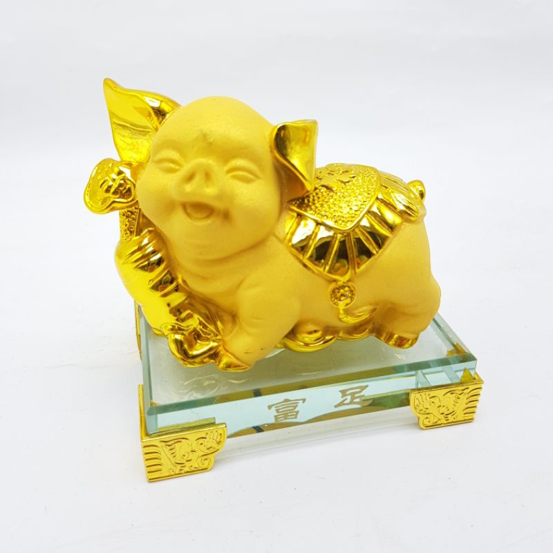 Patung Shio Babi Pig F6 Emas