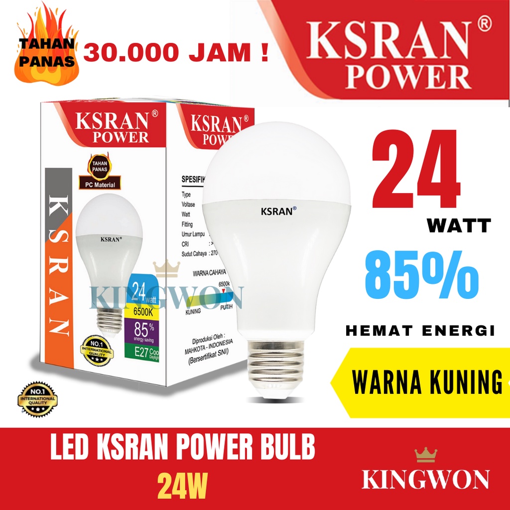 KSRAN Lampu LED 24 watt POWER - Kuning BULB