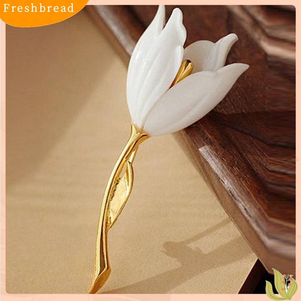 [ TERLARIS]Fashion Women Flower Tulip Enamel Brooch Pin Lapel Collar Scarf Decor Jewelry