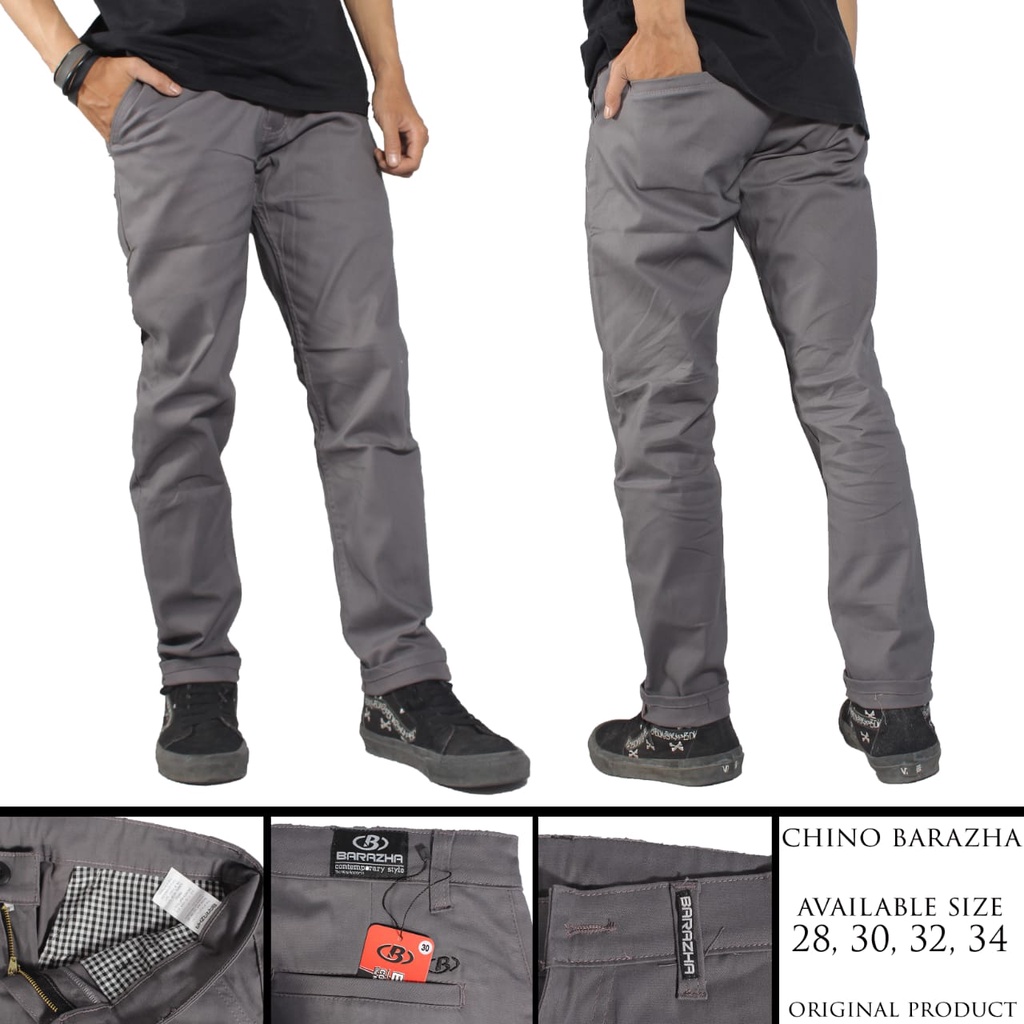 Celana Chino Panjang Regular Fit Stretch/Elastis 40 Barazha