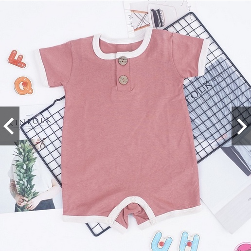 JUMPER BABY SUPER / JUMPER BBAY LUCU/  EARTH COLORS FLYNN ROMPER BAYI 0-2 Tahun / Playsuit Button Romper Baju Anak Bayi