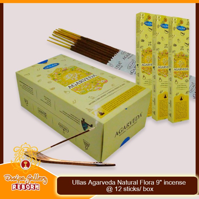 Ullas Agarveda Natural Flora 9&quot; incense @ 12 sticks/ box