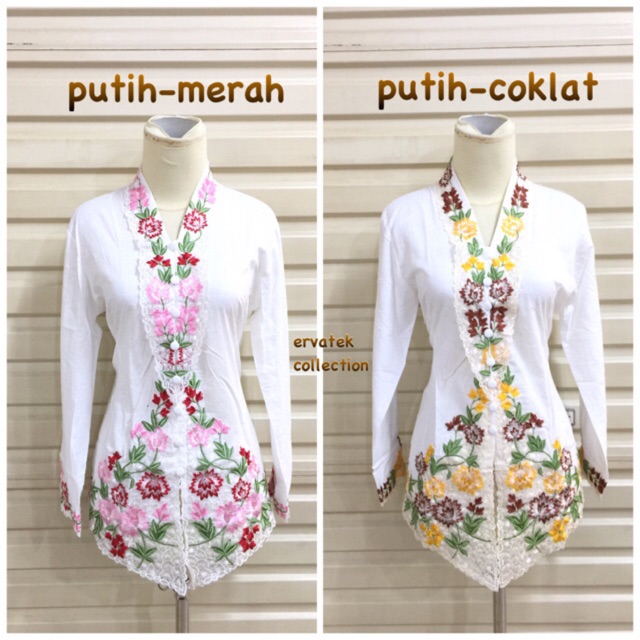 Kebaya Encim 0021 Special Warna Putih Kombinasi Tangan