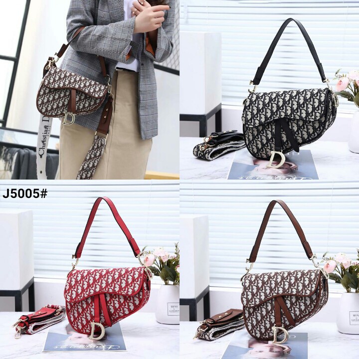 Tas Wanita Dior lconic Kanvas Saddle Bag J5005
