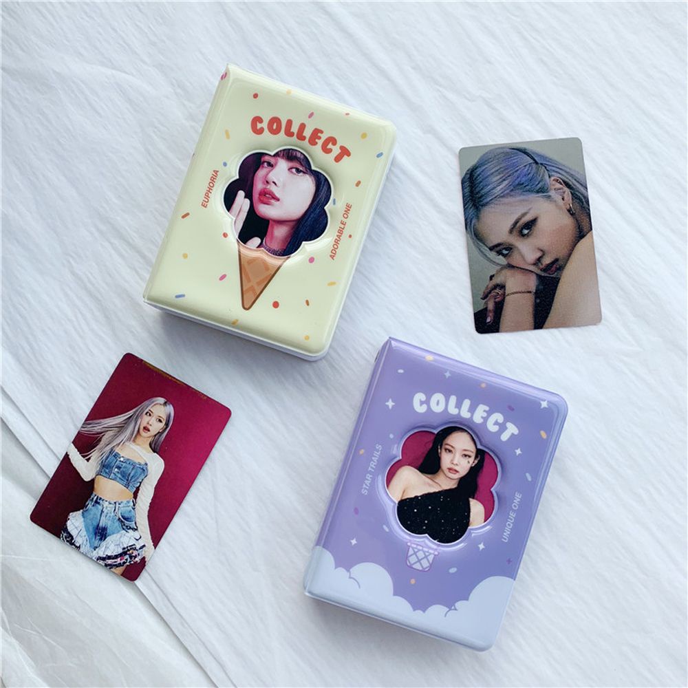 QUINTON Lovely Card Organizer Ice Cream Name Card Book Photo Album Photocard Holder Idol Album ID Holder Card Stock Binder Album Business Card Kpop Card Binder/Multicolor