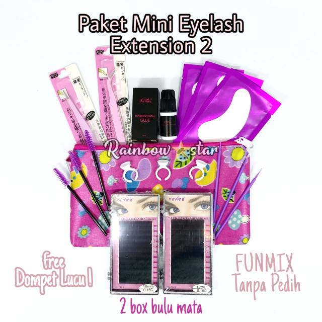 Paket Eyelash Extension / Paket Mini Eyelash Extension 2 / Paket Belajar Sambung Bulu Mata